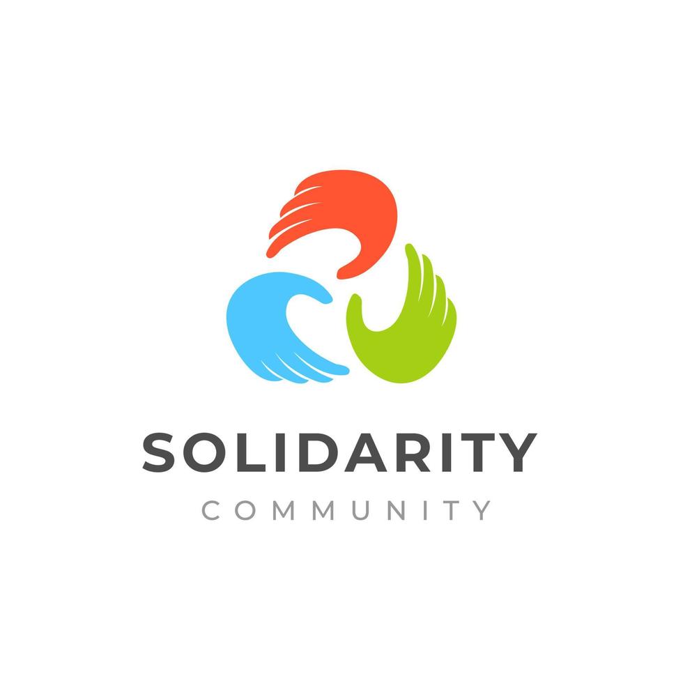 mensenzorg en solidariteitslogo-ontwerp. handverzorging logo vector