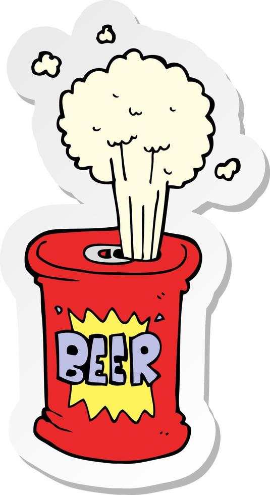 sticker van een cartoon bierblikje vector