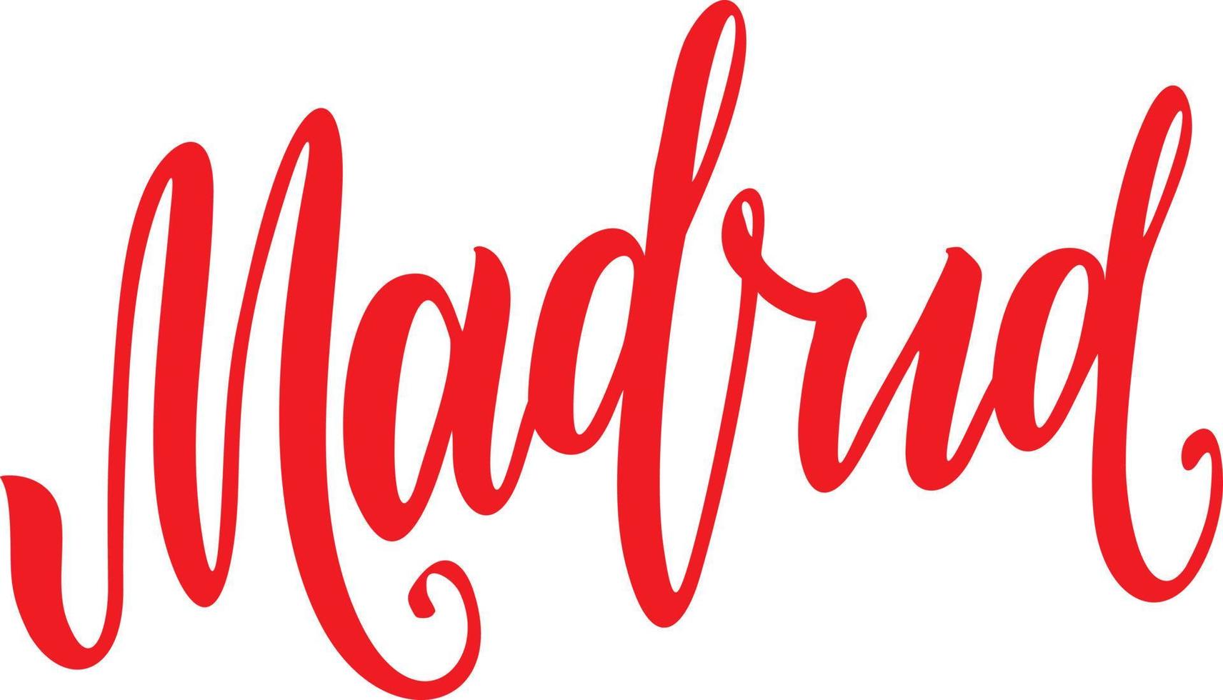 madrid kalligrafie. hoofdstad van spanje. inkt hand belettering. moderne penseelkalligrafie vector