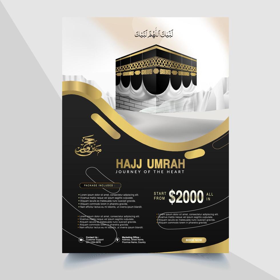 flyerontwerp van islamitische hadj umrah voor moslim vector