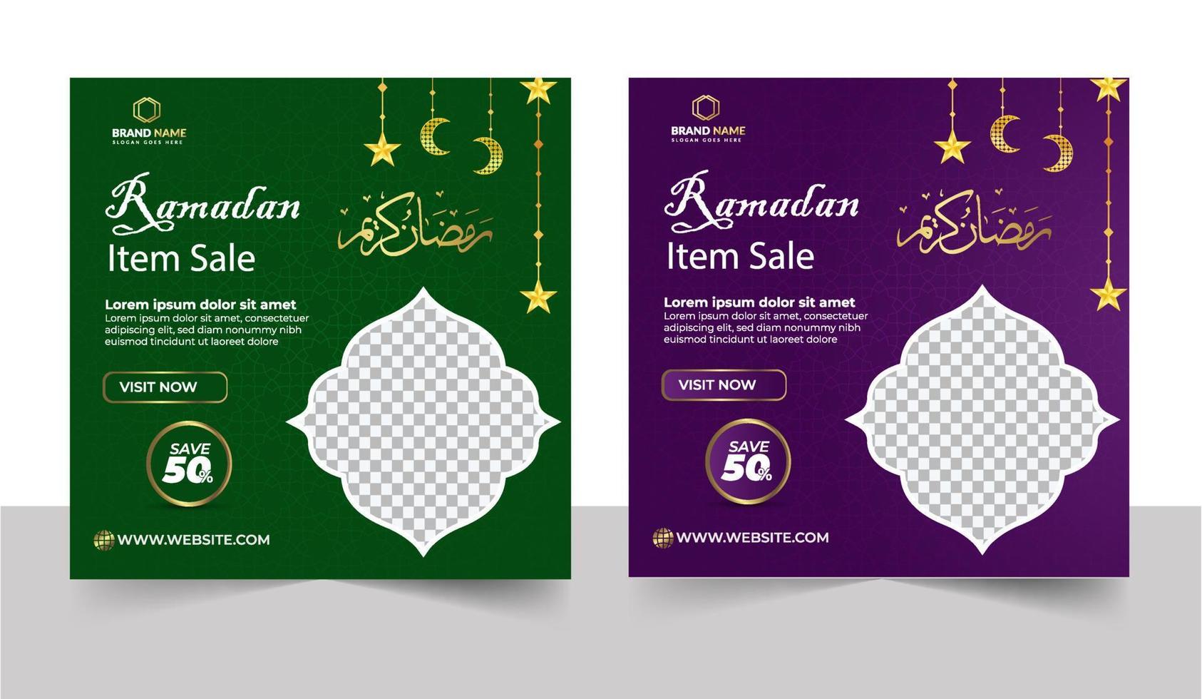 ramadan verkoop sociale media postsjabloon vector