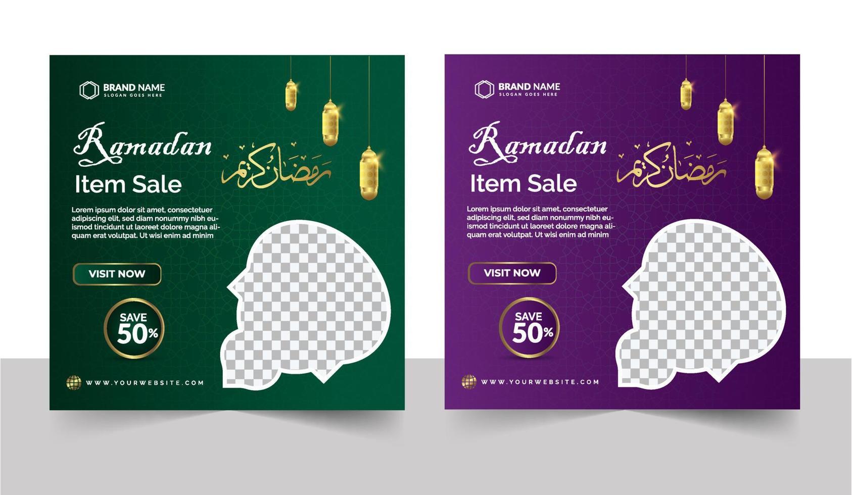 ramadan verkoop sociale media postsjabloon vector