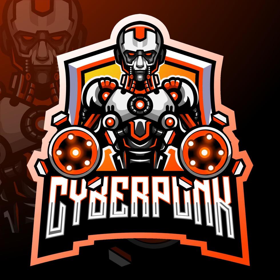 cyberpunk-mascotte. esport-logo ontwerp vector