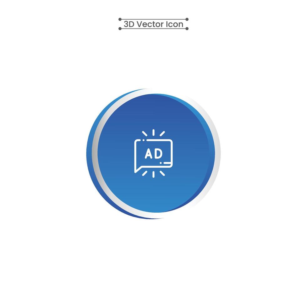 3D-reclame pictogram vectorillustratie vector