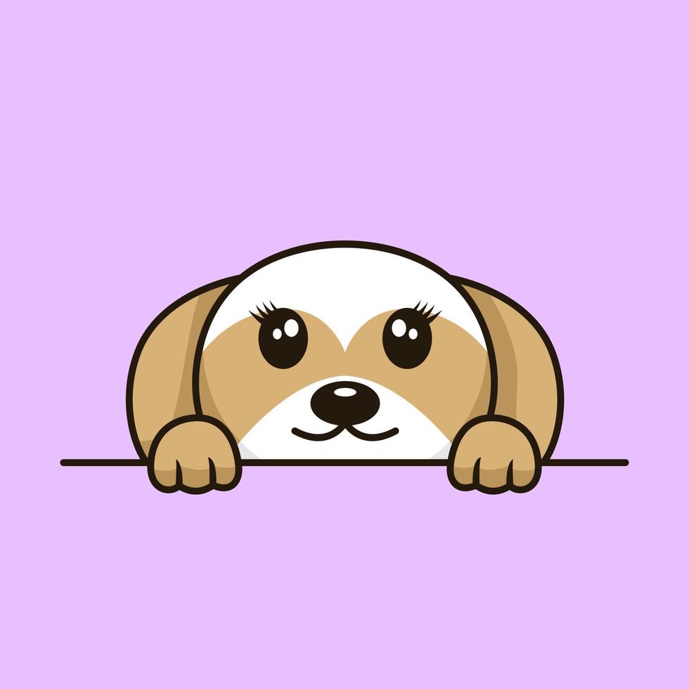 vector premium illustratie van schattige hond gluren