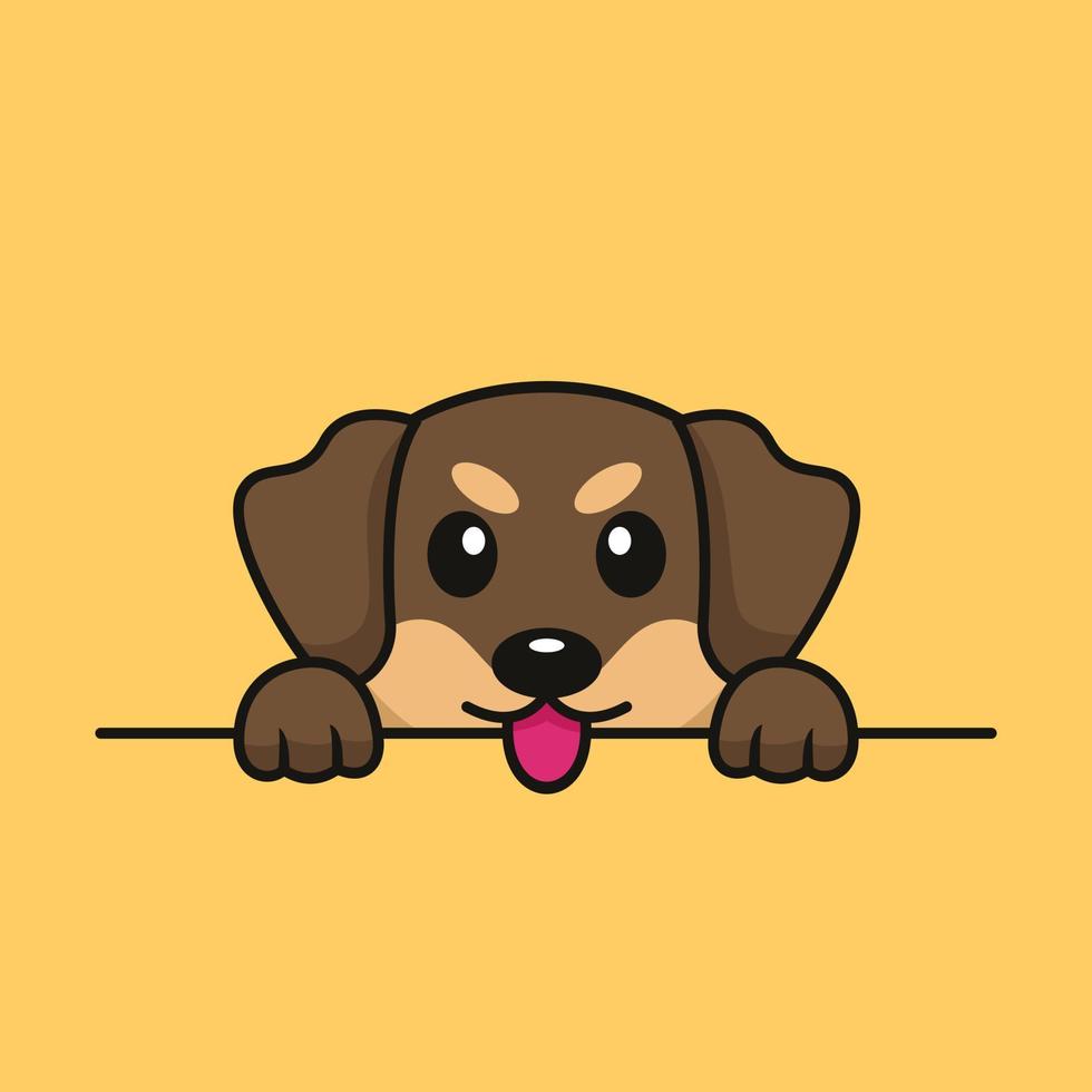 vector premium illustratie van schattige hond gluren