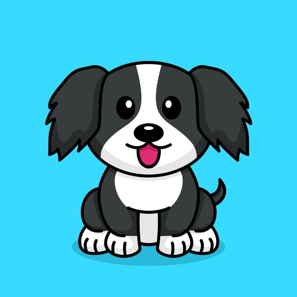 vectorillustratie van een schattige en schattige puppy vector