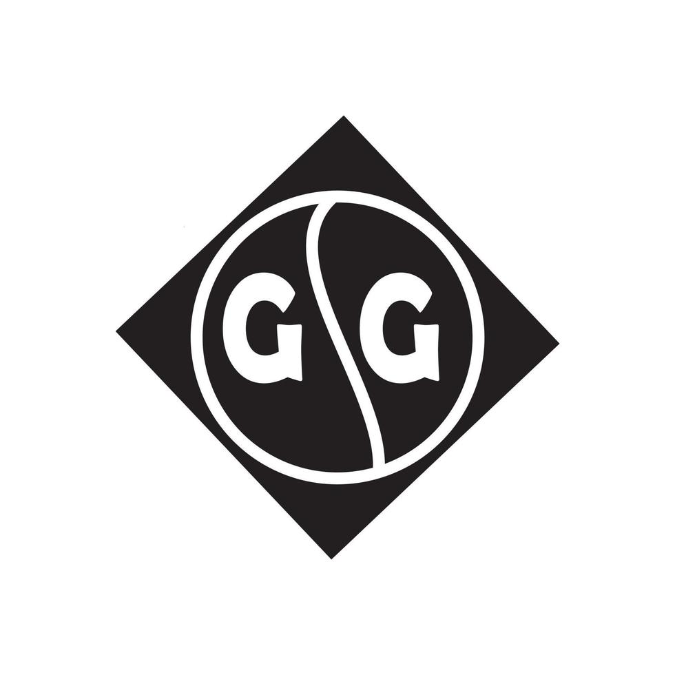 gg creatieve cirkel brief logo concept. gg brief ontwerp. vector