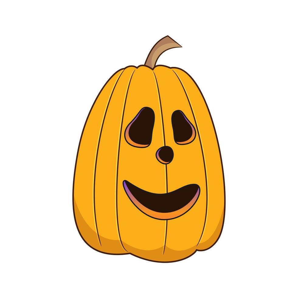 gelukkige halloween-pompoen op witte achtergrond. vectorillustratie. vector