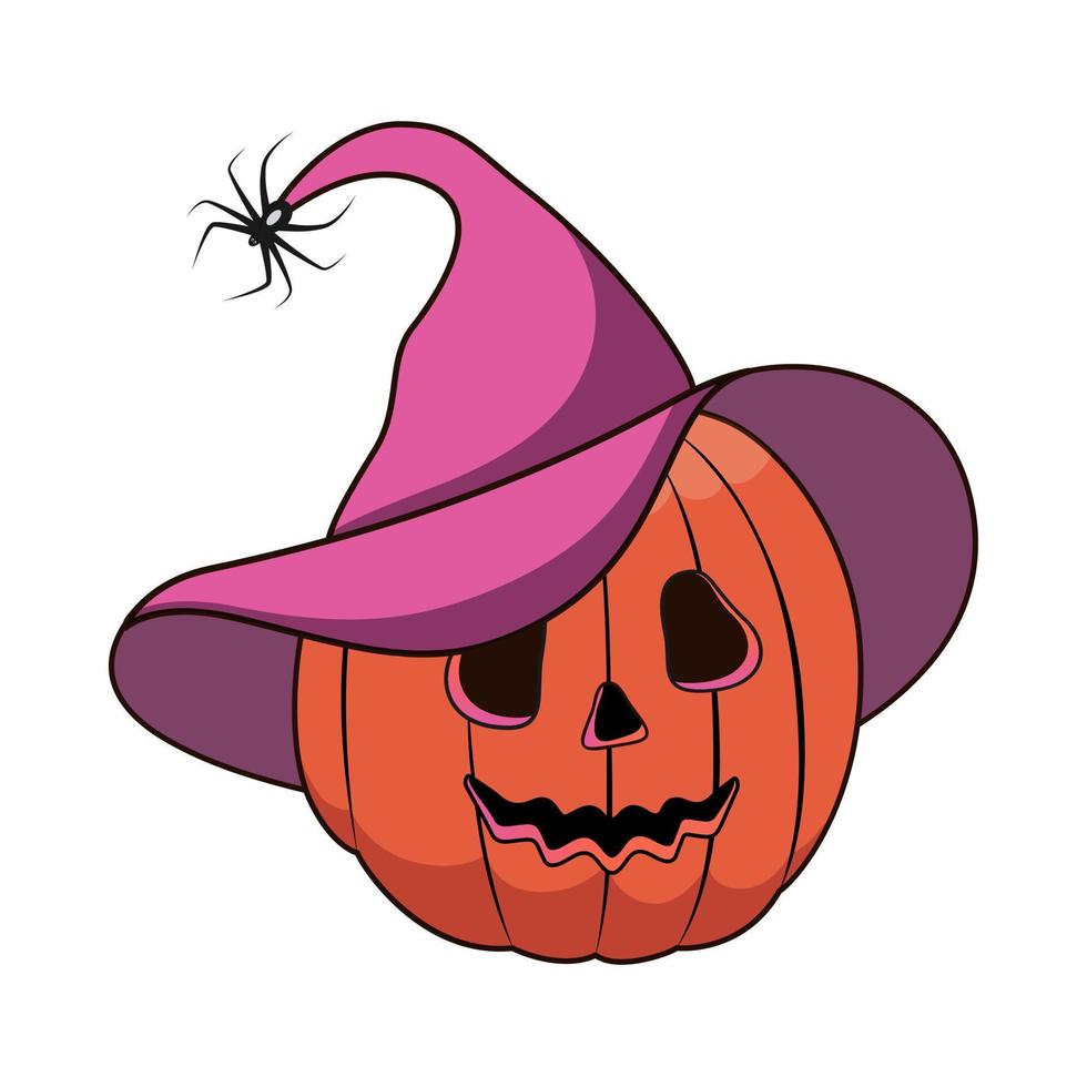 gelukkige halloween-pompoen op witte achtergrond. vectorillustratie. vector