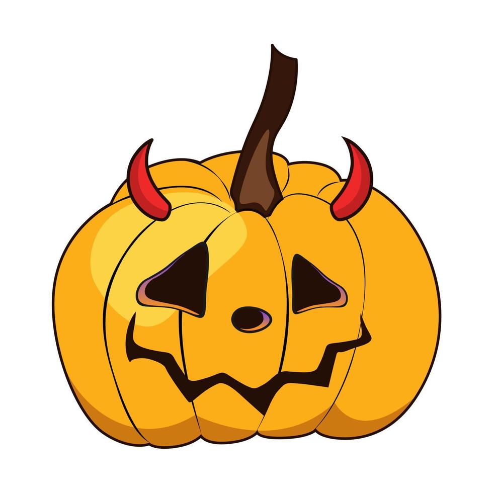 gelukkige halloween-pompoen op witte achtergrond. vectorillustratie. vector