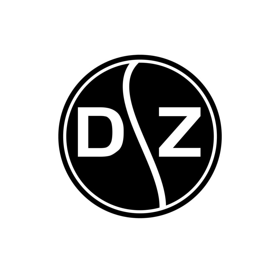 dz creatieve cirkel brief logo concept. dz brief ontwerp. vector