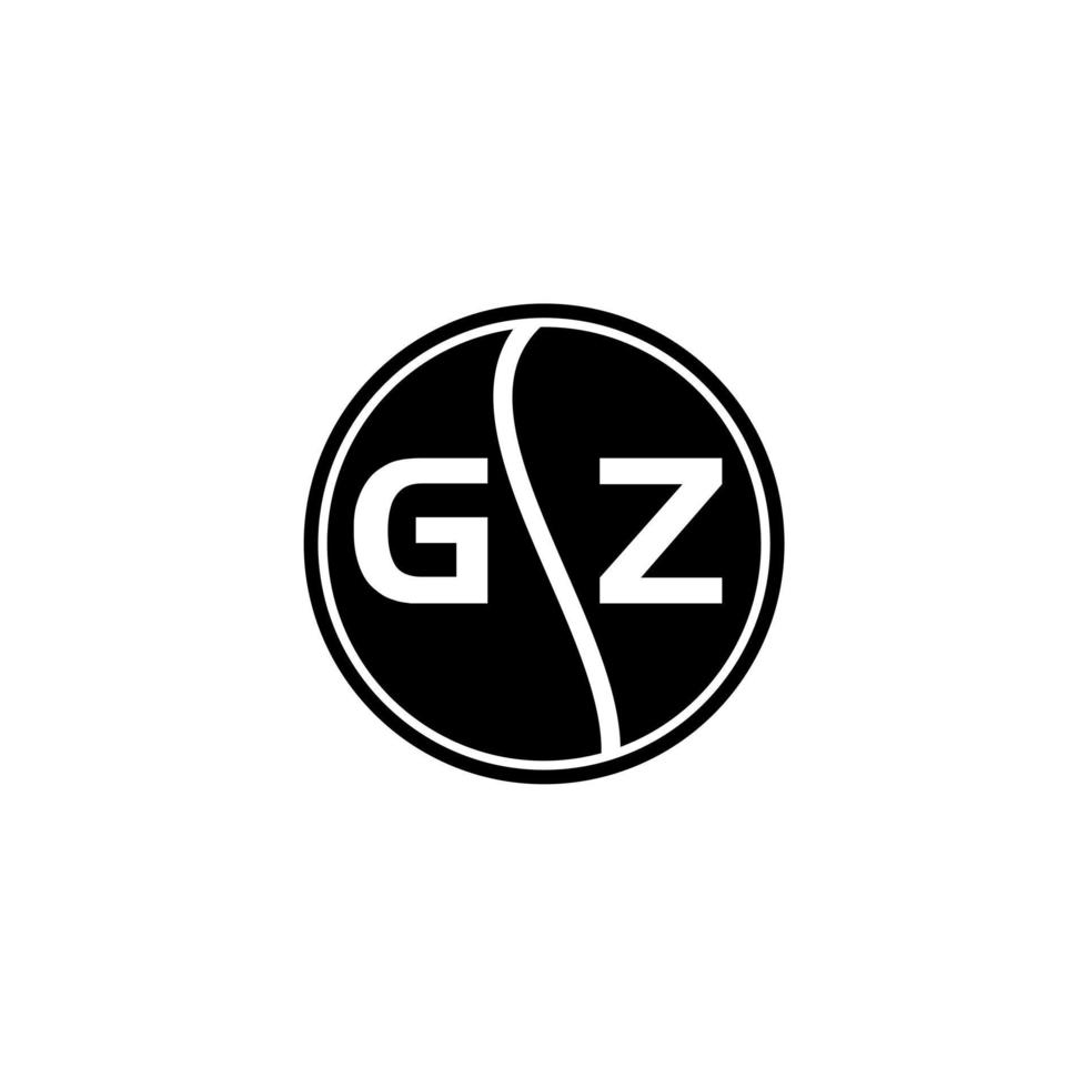 gz creatieve cirkel brief logo concept. gz brief ontwerp. vector