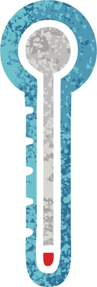 retro illustratie stijl cartoon glazen thermometer vector