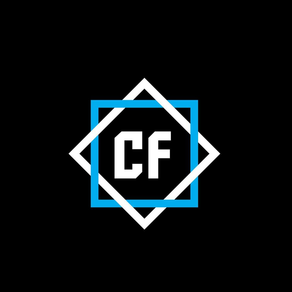 cf brief logo ontwerp op zwarte achtergrond. cf creatieve cirkel brief logo concept. zie briefontwerp. vector