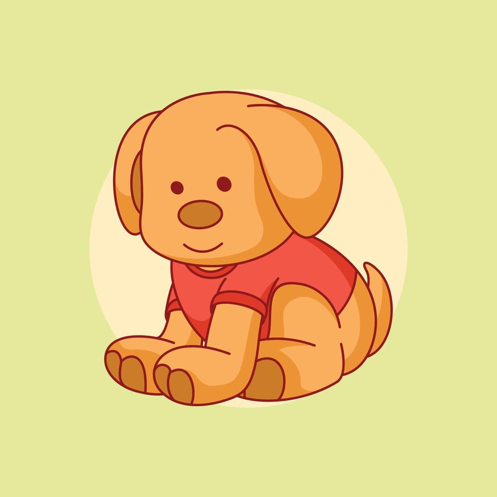 schattige hond die kleren draagt cartoon vectorillustratie vector