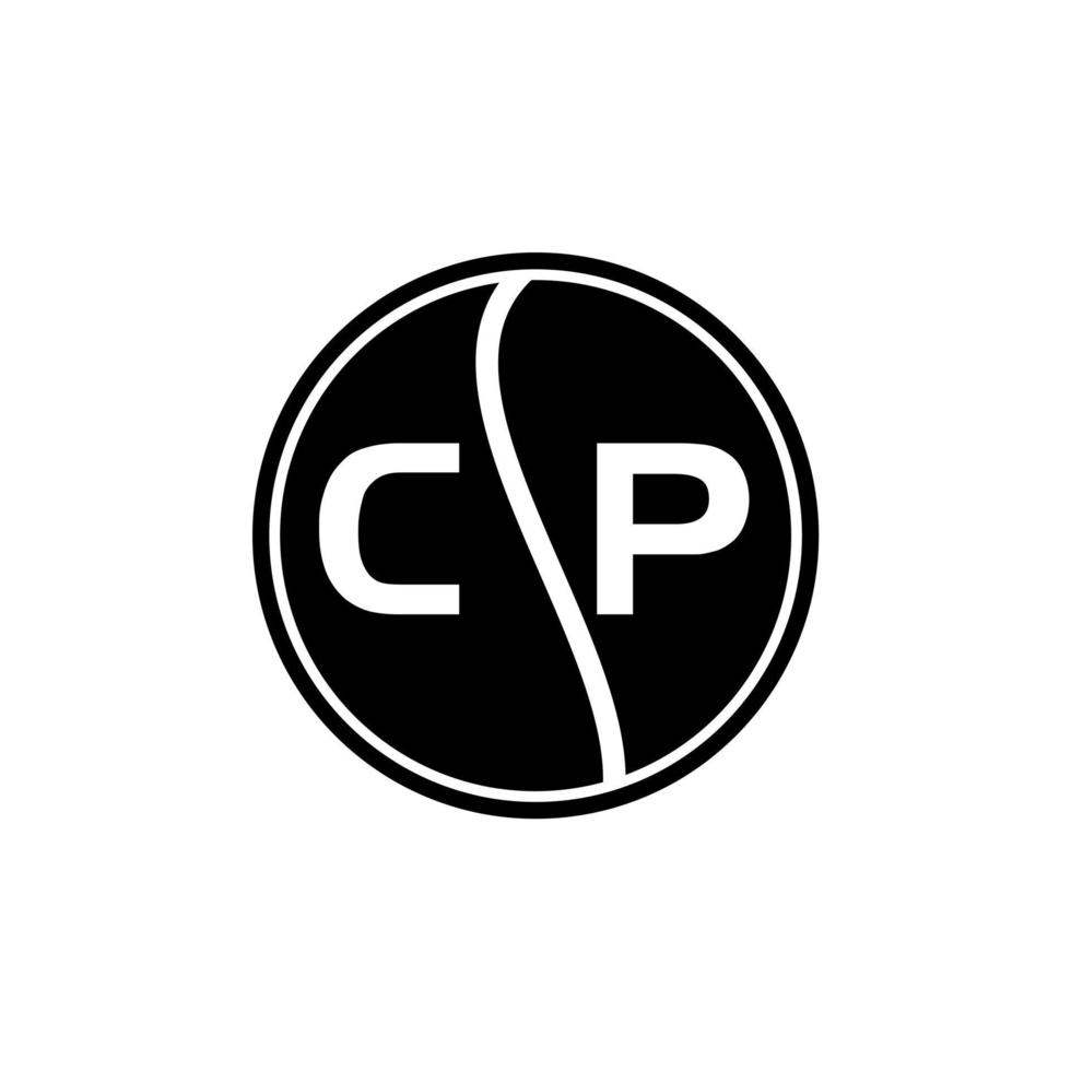 cp creatieve cirkel brief logo concept. cp brief ontwerp. vector