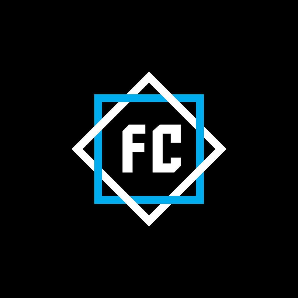FC brief logo ontwerp op zwarte achtergrond. fc creatieve cirkel brief logo concept. fc brief ontwerp. vector