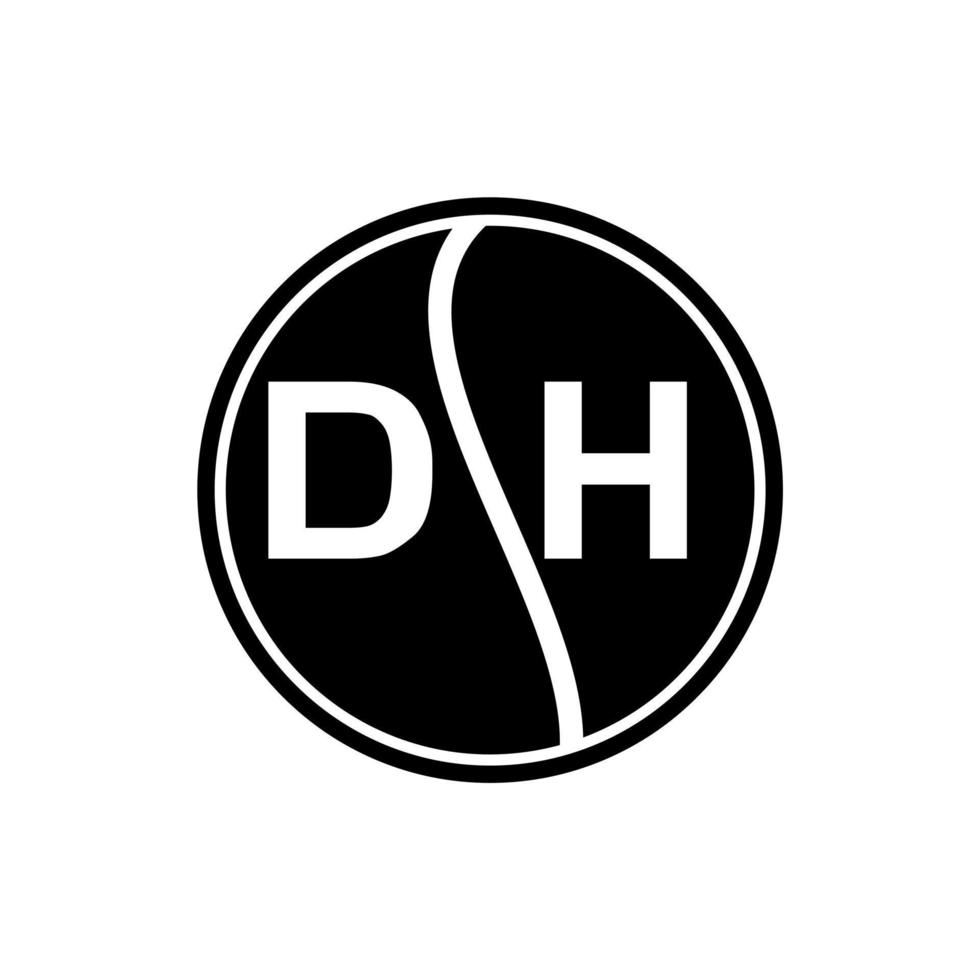 dh creatieve cirkel brief logo concept. dh brief ontwerp. vector