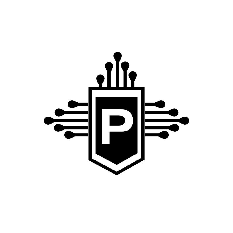 p creatieve cirkel brief logo concept. p brief ontwerp. vector