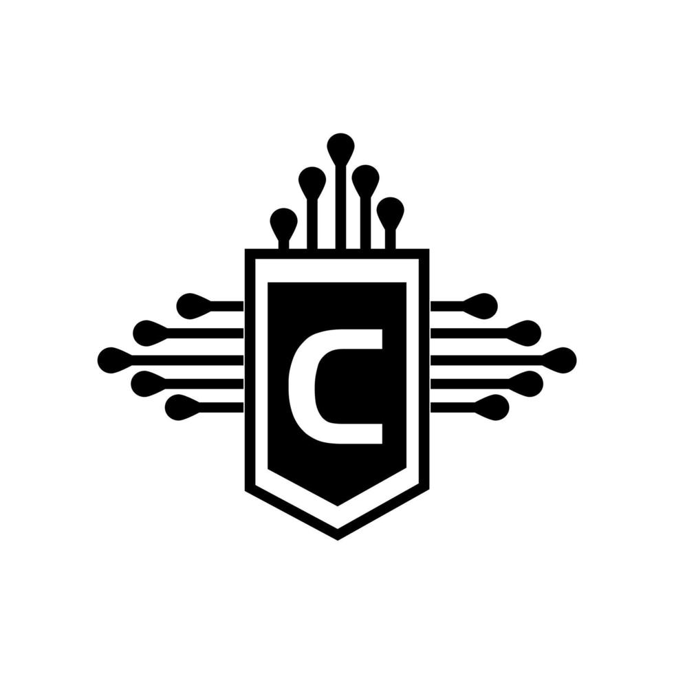 c creatieve cirkel brief logo concept. c brief ontwerp. vector