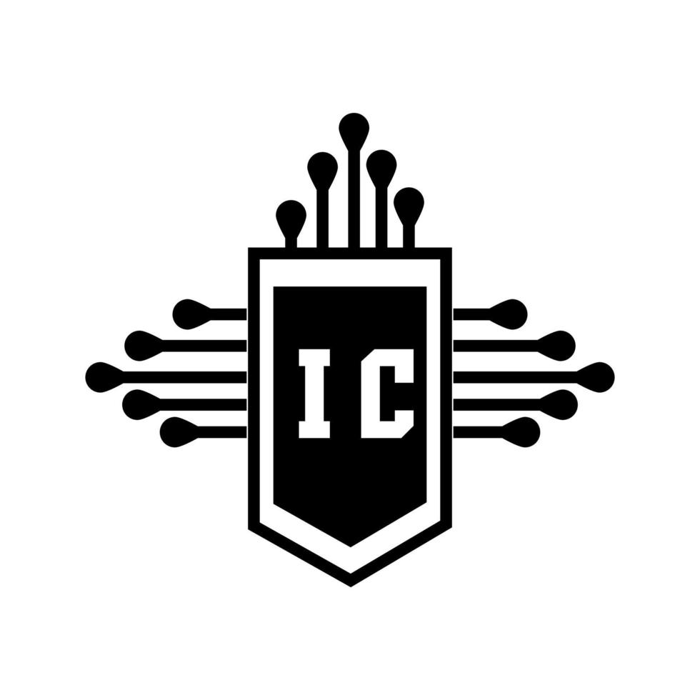 ic creatieve cirkel brief logo concept. ic brief ontwerp. vector