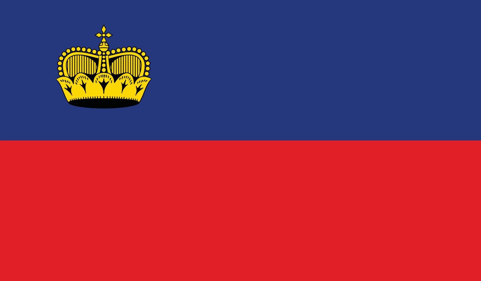 vectorillustratie van de vlag van Liechtenstein. vector