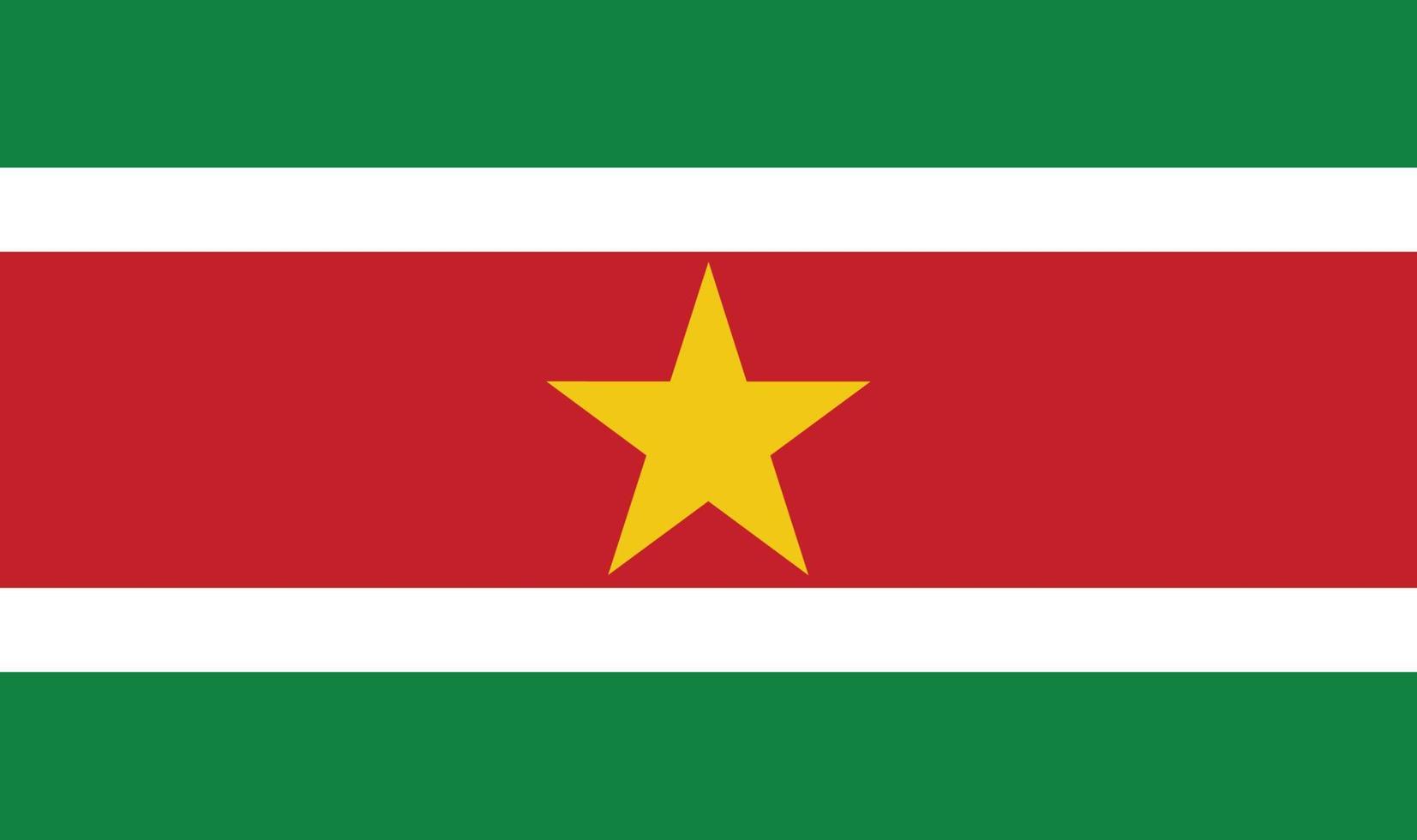 vectorillustratie van de vlag van Suriname. vector