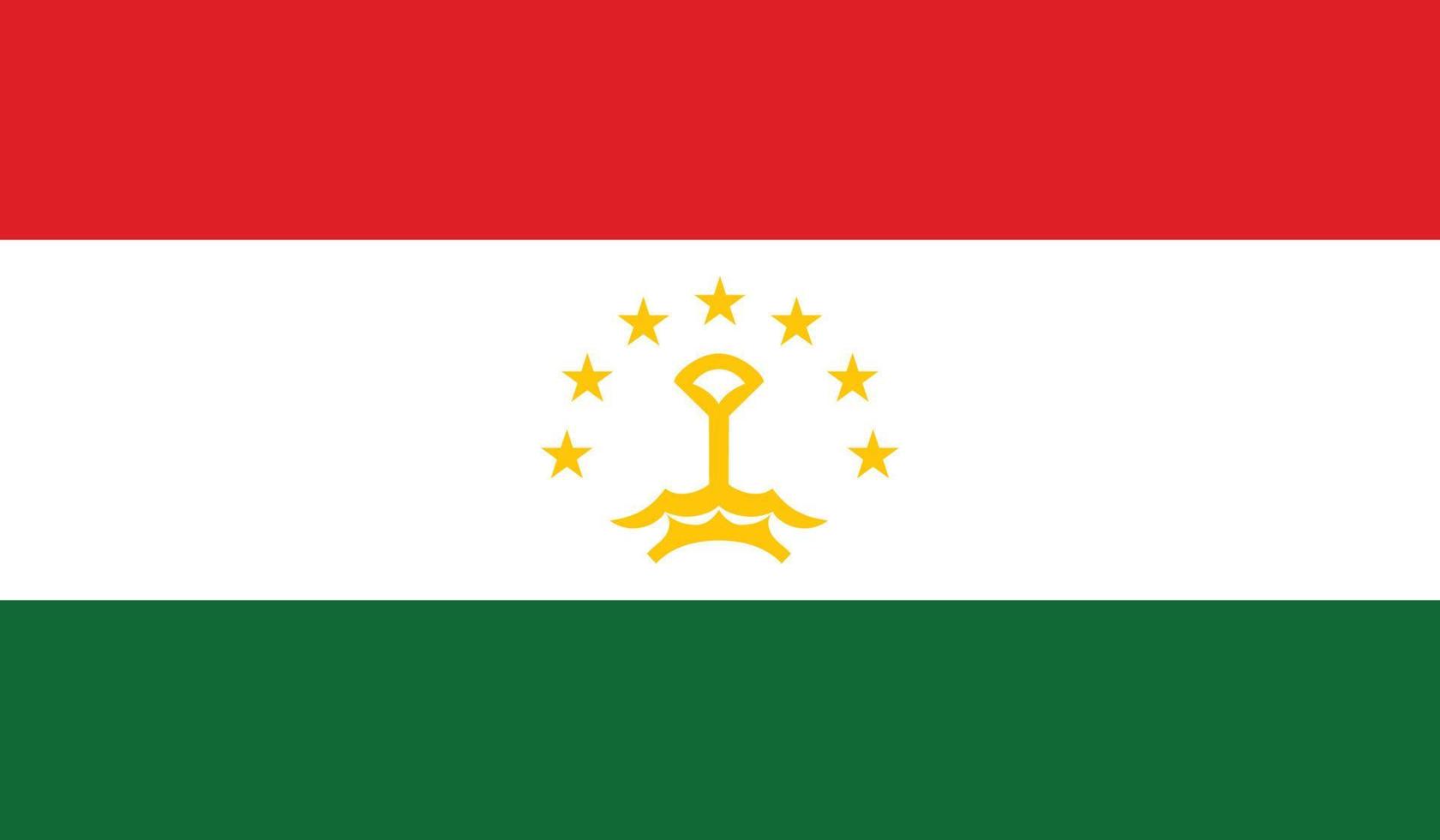 vectorillustratie van de vlag van Tadzjikistan. vector