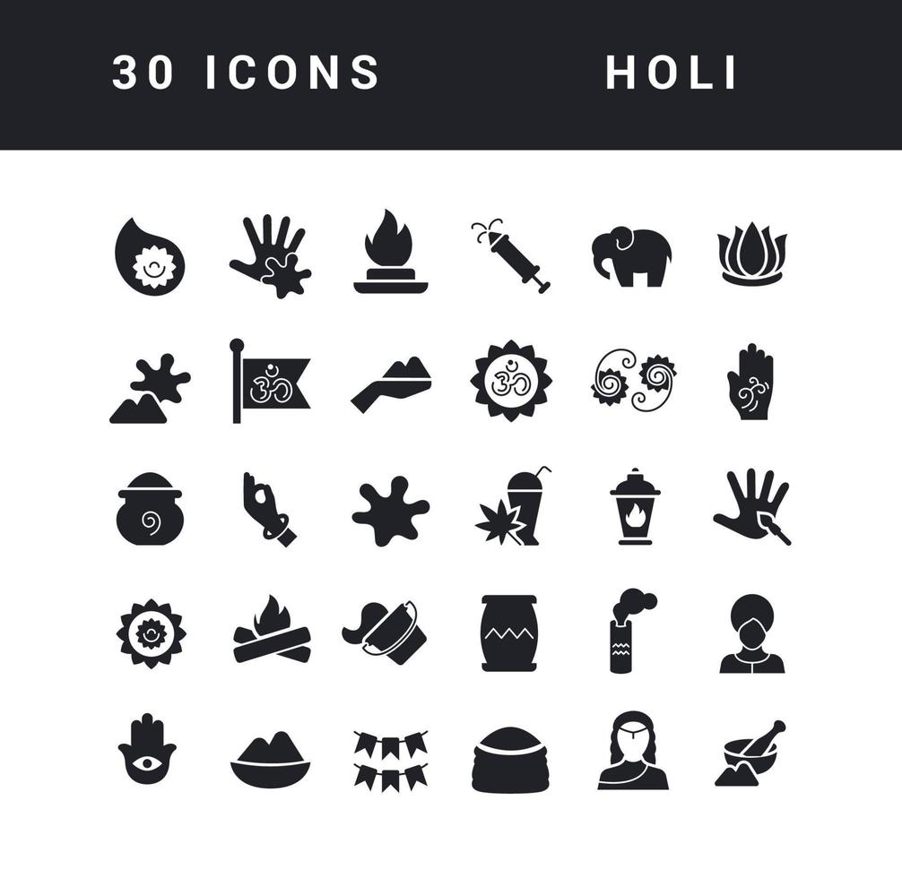 vector eenvoudige iconen van holi