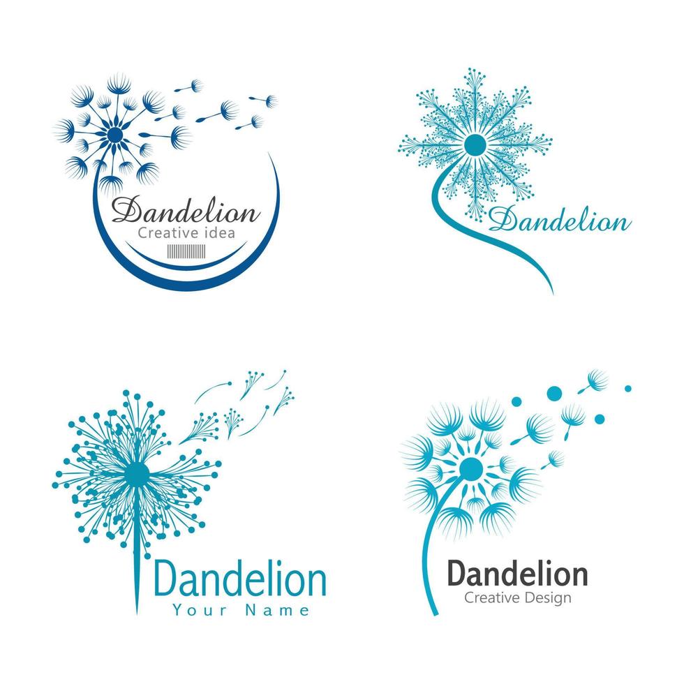 paardebloem bloem logo vector sjabloonontwerp