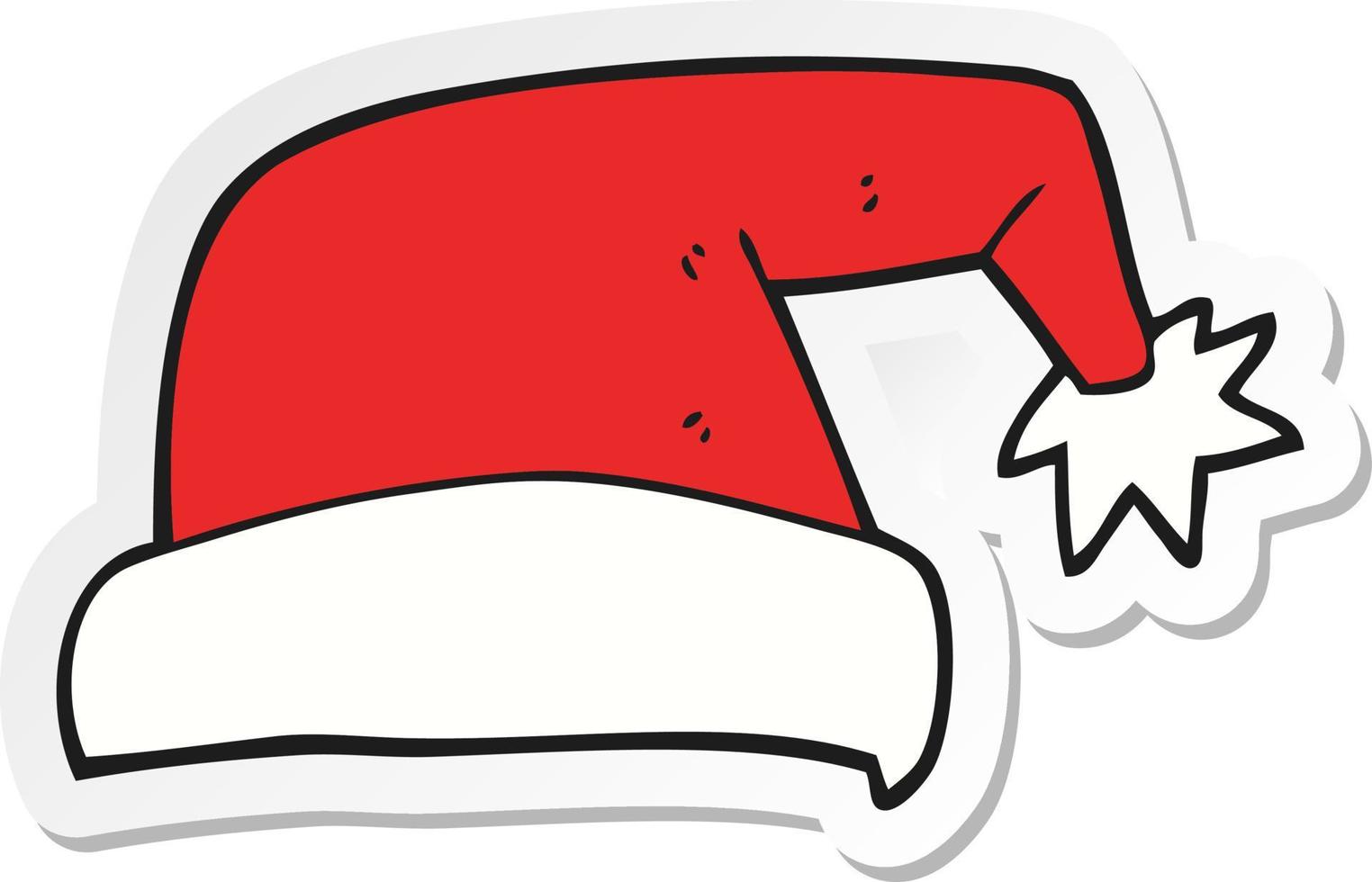 sticker van een cartoon kerstmuts vector