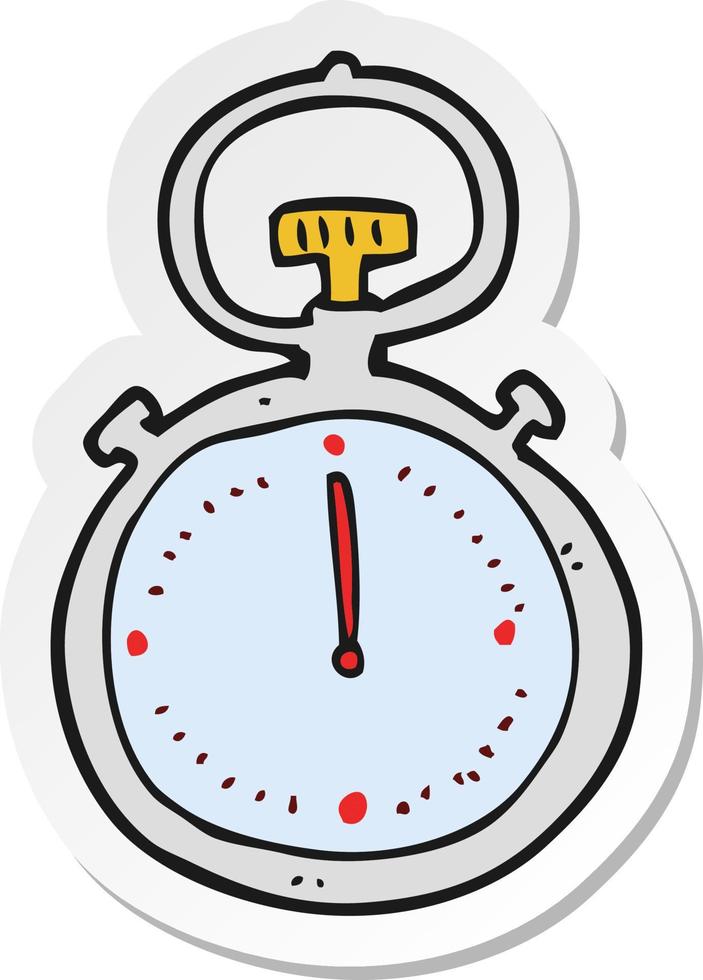 sticker van een cartoon stopwatch vector