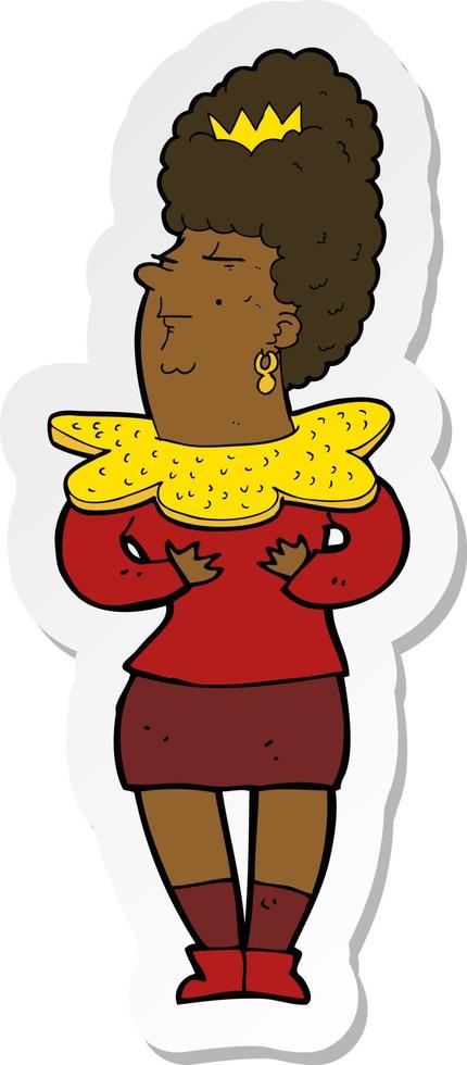 sticker van een cartoon aristocratische vrouw vector