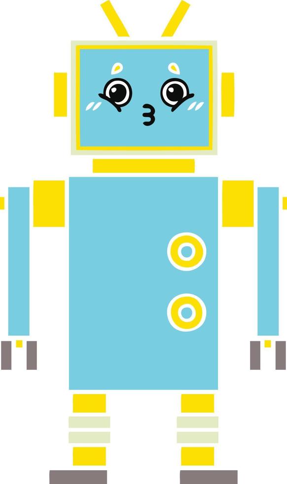 egale kleur retro cartoon robot vector