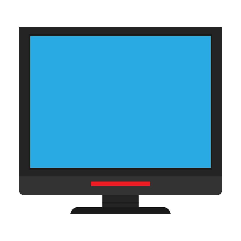 monitor scherm vooraanzicht vector pictogram weergeven. boven computer elektronische geïsoleerde wit. platte pc apparaat apparatuur kantoor