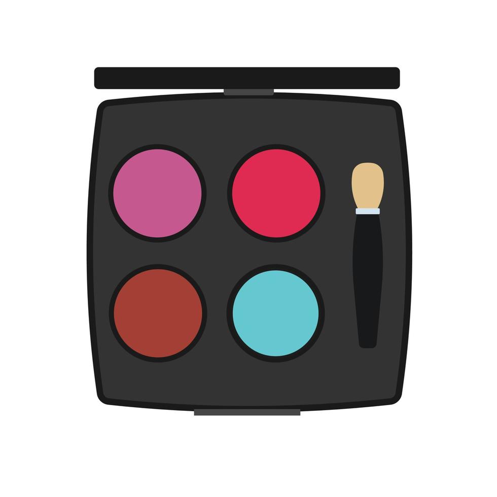 poeder bovenaanzicht cosmetische schoonheid gezicht vector pictogram make-up. compacte vrouw blusher spiegel. toon huid rond glamour product