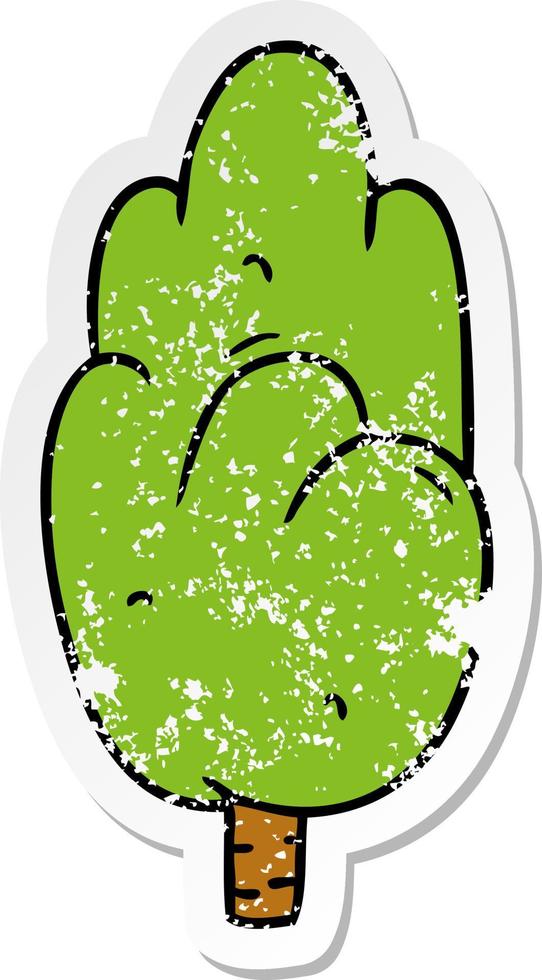 noodlijdende sticker cartoon doodle enkele groene boom vector