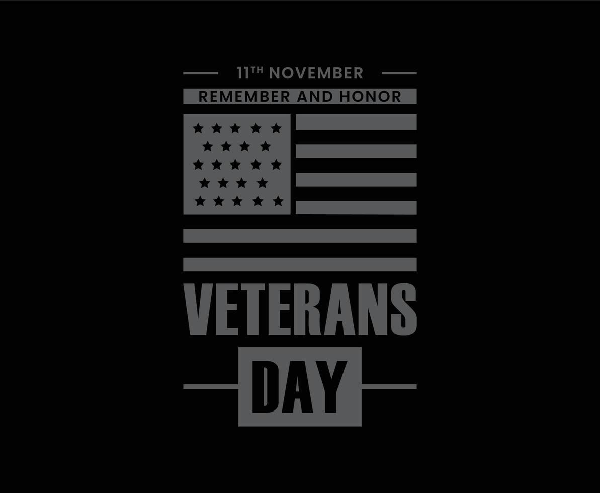 veteranen dag typografie vector zwart t-shirt design