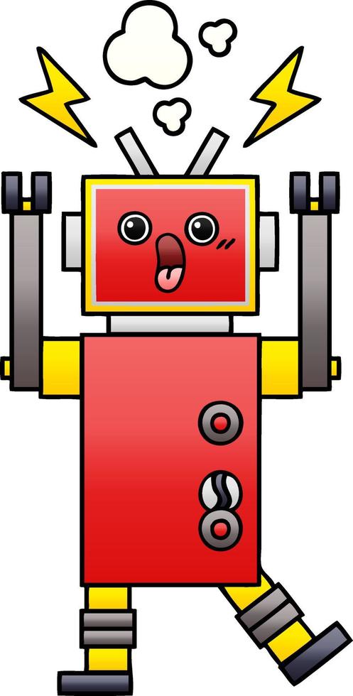 gradiënt gearceerde cartoon robot vector