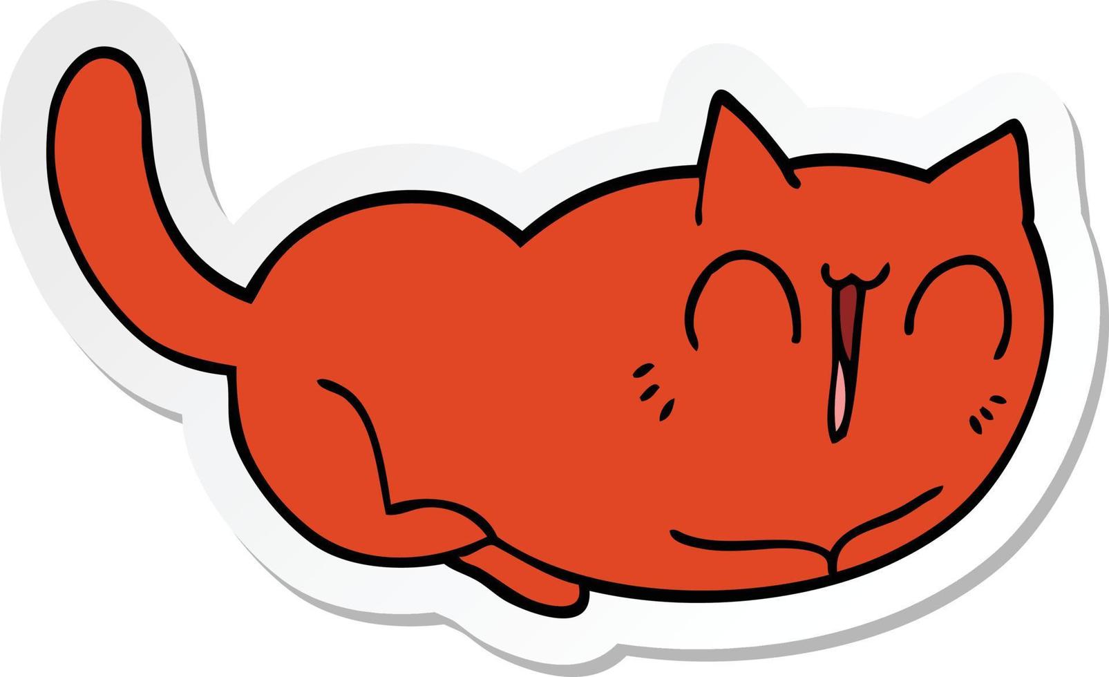 sticker van een happy cartoon kat vector