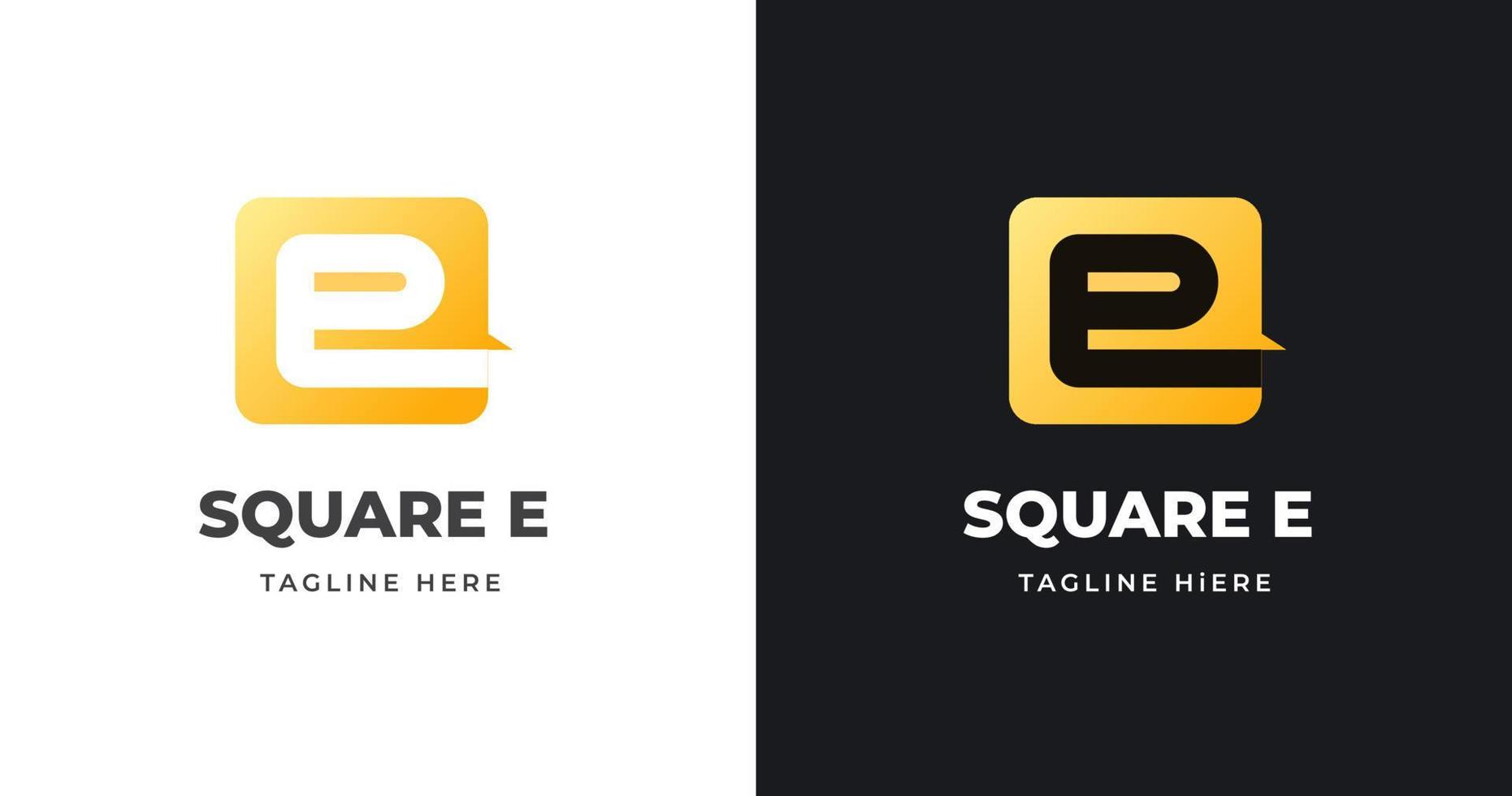 letter e logo ontwerpsjabloon met vierkante vorm vector