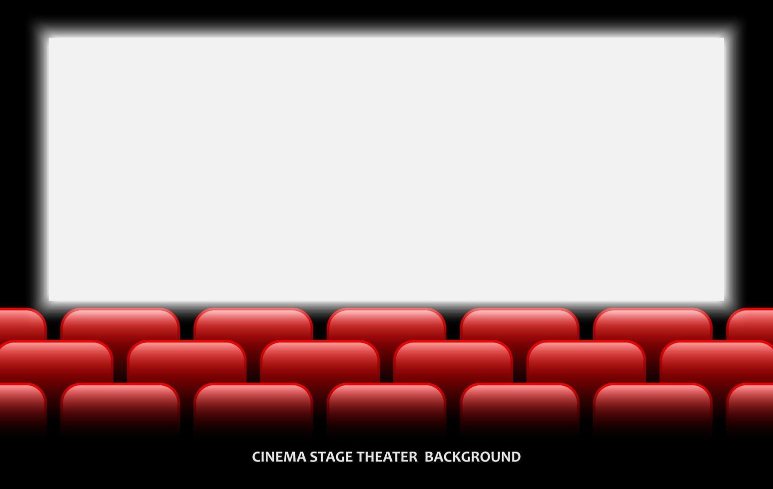 bioscoop podium theater met rij rode stoelen vector