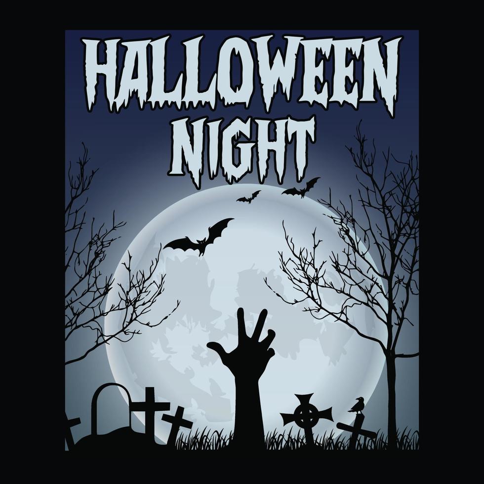 halloween nacht - halloween citaten t-shirt ontwerp, vectorafbeelding vector