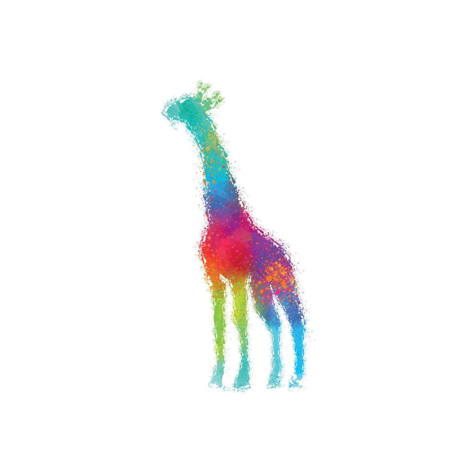 giraf vector illustratie digitale kunst aan de muur print