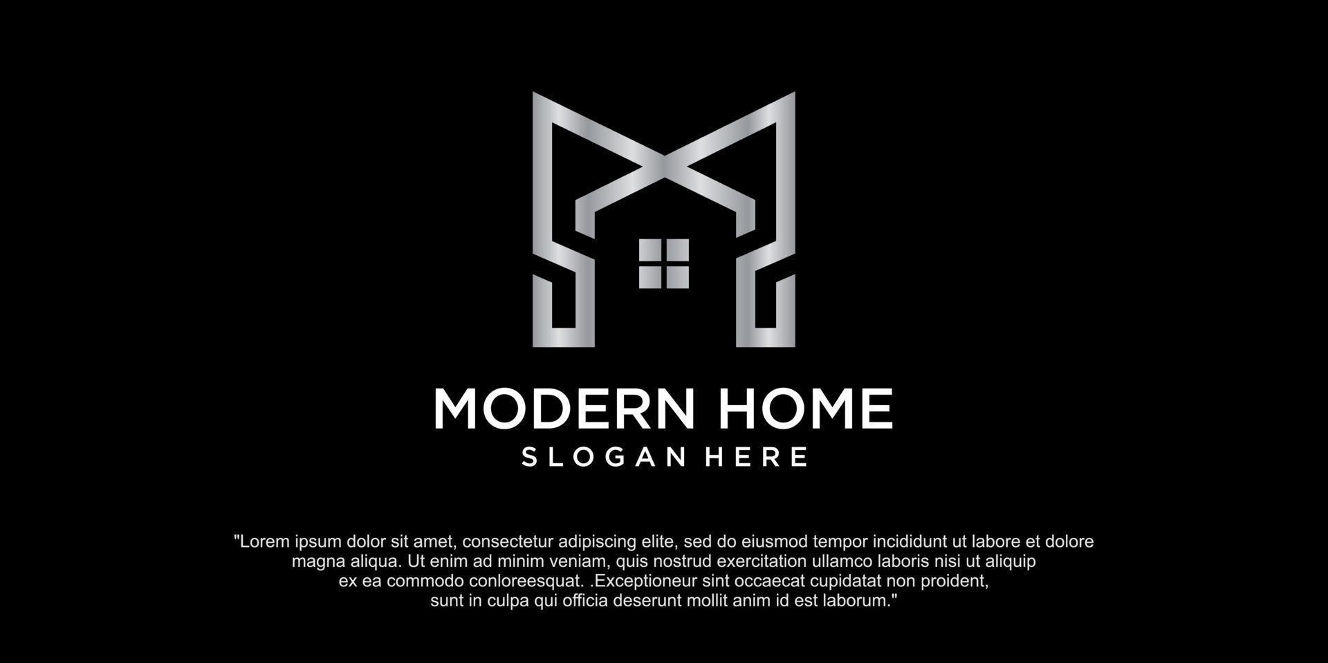 modern huislogo, onroerend goed logotype vector