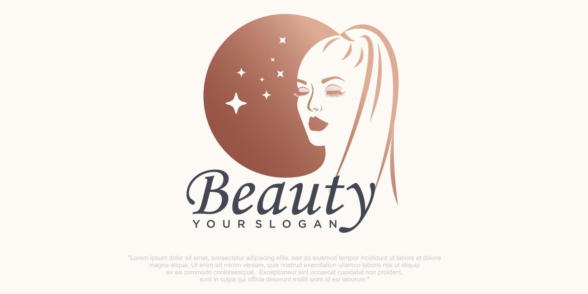 luxe schoonheidsvrouwen, salon, spa-logo-ontwerp vector