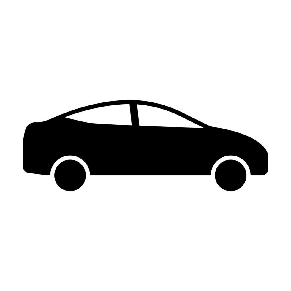 auto auto moderne vorm zwart silhouet pictogram. auto voertuig vervoer machine sedan glyph pictogram. wiel transport weergave kant platte symbool. auto auto-logo. geïsoleerde vectorillustratie. vector