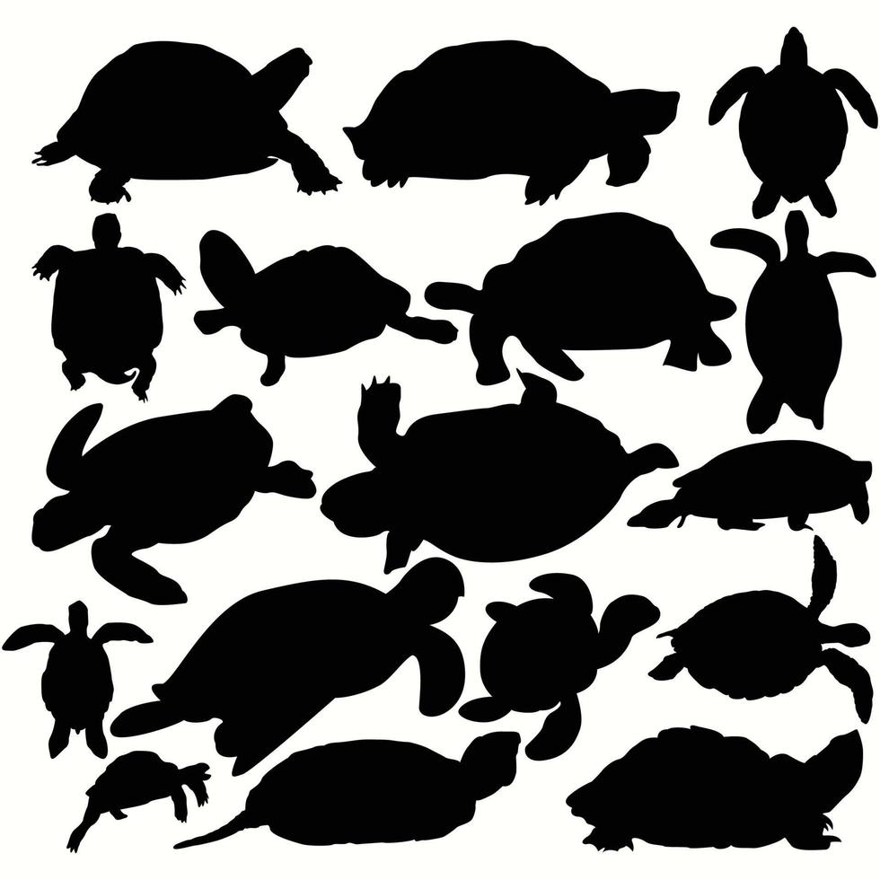 schildpad in silhouet vector bestandsset