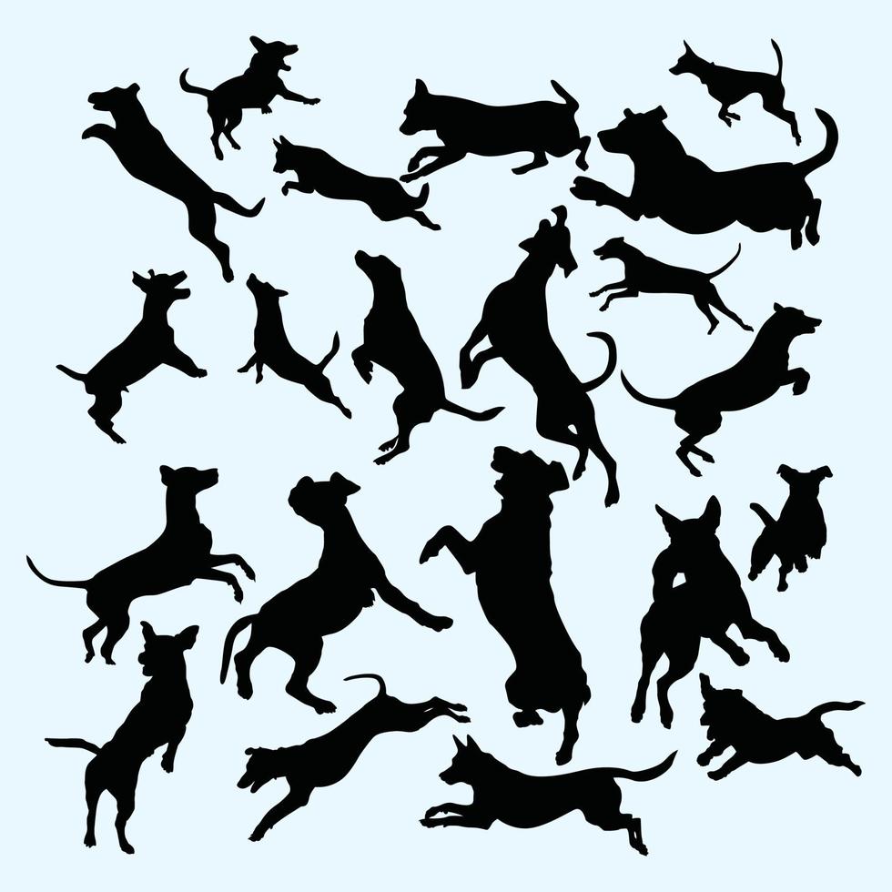 springen honden silhouet kunst vector